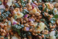 Hearty Lentil Potato and Kale Salad with Lemon Vinaigrette