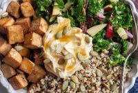 Fall Balsamic Tofu Quinoa Bowls with Roasted Veggies